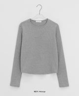 Higet Peach Fuzz Color Basic Long Sleeve Tee