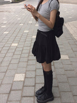 Fodin Balloon Belt Mini Skirt