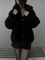 [unisex] sherpa hoodie fleece zip-up (2color)