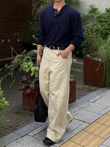 デリヘンリーネックロングスリーブTシャツ