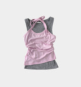 Halter ballet layered top
