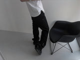 [unisex]バックジッパーカッティングバギーパンツ