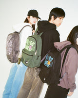 Printed Twill Pocket Backpack (Green)