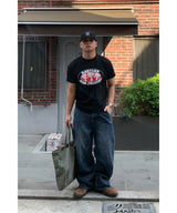 Back cut denim pants