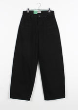 DEEP BLACK LOW WIDE PANTS