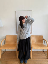 ドルデカラーラウンド長袖Tシャツ