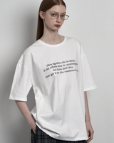 [mnem]オリーブプリントのオーバーサイズTシャツ (white)