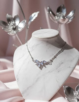 [IVE Wonyoung Necklace/Anti-tarnish] Heavenly Crystal Semi Choker Necklace - Silver