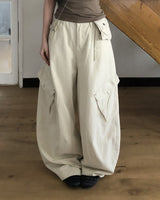 Brdin Double-Pocket Strap Washed Cargo Pants
