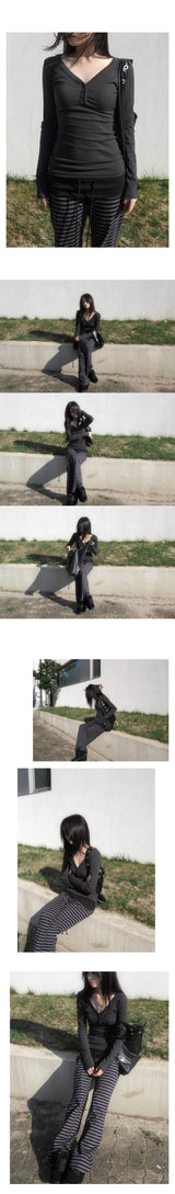 スリムボタンTシャツ