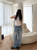 ウォッシングレギュラーフィットデニムパンツ