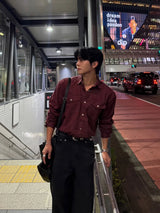 Herringbone Loose regular pants