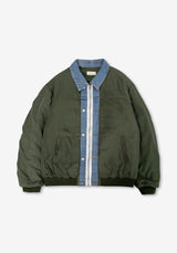 HD Denim Collar Bomber Jacket