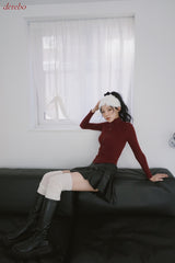 leather pleated pants mini skirt