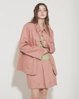 FAUX SUEDE STUDS MINI SKIRT [PINK]