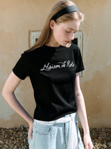 MAISON DE ROLA レタリング Tシャツ ブラック