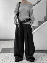 Leno One-Shoulder Off-Knit Top