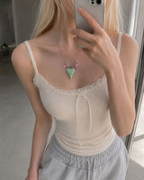 Mint Heart Butterfly Beads Pendant Necklace