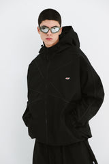 SPIDERWEB HOODED JACKET BLACK