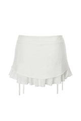 Linen lace-up skirt