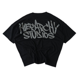 Hierarchy Studios - Graffiti Wide Logo Oversized T-Shirt Black