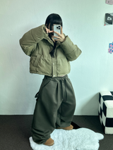レザーマットショートクロッピードパディング🖤🤎💚3カラー