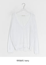 Otsuri Loose-Fit Summer Deep V-Neck Knit
