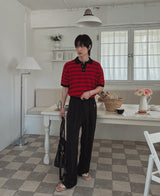 Iru Boucle Stripe Collar Knit