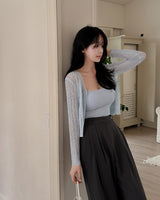 Crum see-through punching cardigan