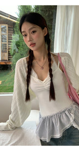 Air conditioner loose fit bolero cardigan