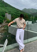 Slaig Skirt Summer Cooling Henry Neck Short Sleeve Knit