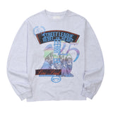 Street league artwork damage washing over-crop fit long sleeve (Melange)