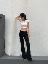 CARGO SLIM BOOTS CUT PANTS (2C)