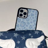 [Magsafe]Leopard Heart glass case / Sky