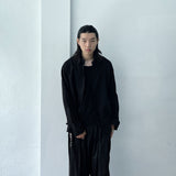Deep Black Vertical Texture Shirt