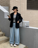 [アーリーオータム][Bellide made/ボーイフィット] INAF スエードスリットブレザージャケット