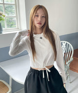 LOGO STITCH STRING HOOD LONG SLEEVE
