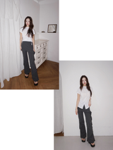 cool frill layered skirt bendable pants