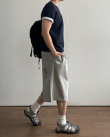 Punch Eyelet Bermuda Sweatpants