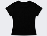 ストレッチコットンスリムショートスリーブTシャツロマンティック ブラック