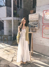 Pure V-neck Button Lace Sleeveless (2color)