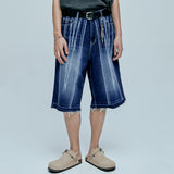 navajo パターンカットオフバミューダパンツ indigo blue