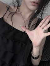 black drop beads necklace