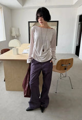 CURVED LINE BOOTCUT PANTS