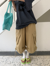 cotton banding bermuda pants