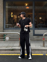 LMN Ballone Cut Line Track Nylon Pants (3 colors)
