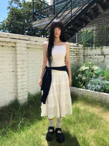 Reba Flare Tiered Midi Skirt