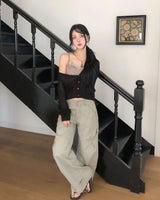 Mobi Ruffle Lace Ribbed Sleeveless