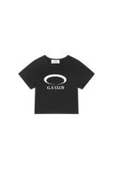 G.E CLUB クロップドTシャツ [ブラック / ホワイト]