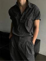 [S/S]ピグメントウェスタンマッスルフィットハーフシャツ(3color)